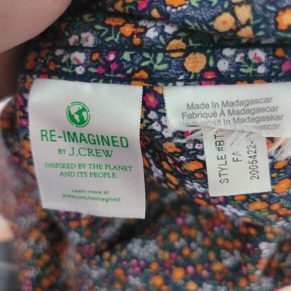 J. Crew Size XL Slim Untucked Flex Floral Button Up Shirt Preppy Casual - Picture 7 of 8